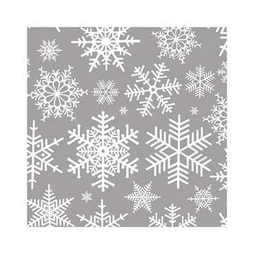 Servietten, 3-lagig 1/4-Falz 25 cm x 25 cm silber "Snöstjärnor"