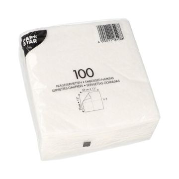 Servietten, 1-lagig 1/4-Falz 33 cm x 33 cm weiss