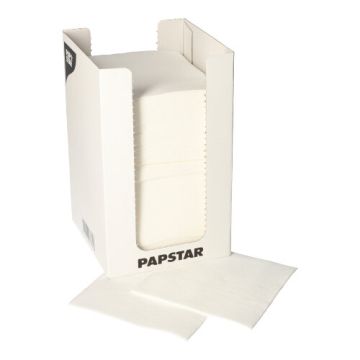 Servietten, 2-lagig "PUNTO" 1/4-Falz 20 cm x 20 cm weiss in Spenderbox