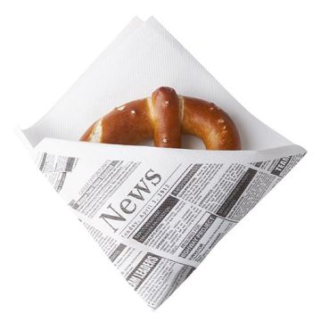 Snackservietten, stoffähnlich, Airlaid 1/4-Falz 32,5 cm x 30,5 cm weiss "Newsprint"