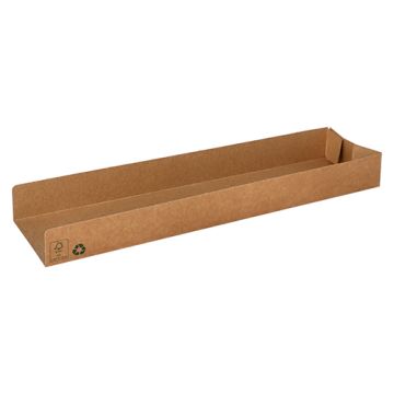 Snacktrays, Pappe "pure" 3 cm x 7,5 cm x 28,5 cm braun "100% Fair"