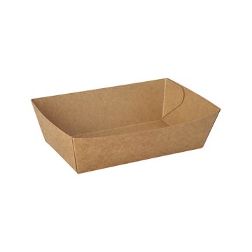Snacktrays, Pappe "pure" 4,3 cm x 13 cm x 7,8 cm braun