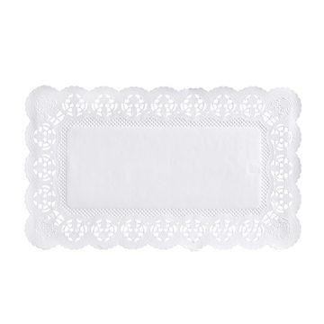 Spitzenpapiere eckig 30 cm x 18 cm weiss