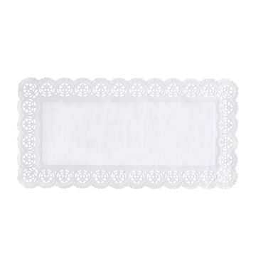 Spitzenpapiere eckig 40 cm x 20 cm weiss