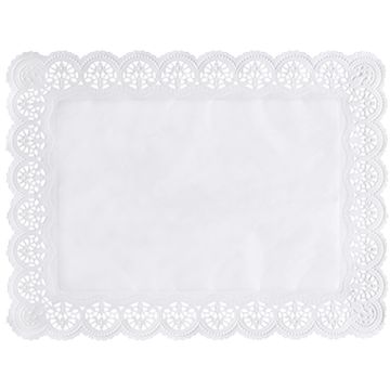 Spitzenpapiere eckig 40 cm x 30 cm weiss