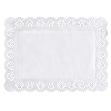 Spitzenpapiere eckig 45 cm x 32 cm weiss