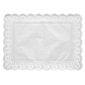 Spitzenpapiere eckig 53 cm x 32,5 cm weiss