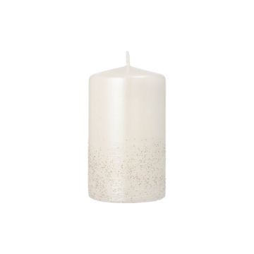 Stumpenkerze "Safe Candle" Ø 60 mm · 100 mm perlmutt "Fia" einzeln cellophaniert