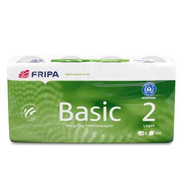 Toilettenpapier, 2-lagiges Tissue 12 cm x 11,5 cm weiss "Basic" 250 Blatt