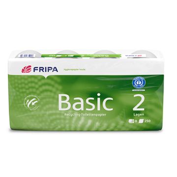 Toilettenpapier, 2-lagiges Tissue Ø 12 cm · 9,8 cm x 11,8 cm weiss "Basic" 400 Blatt