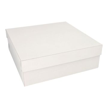 Tortenkartons, mit Deckel, Pappe eckig 30 cm x 30 cm x 10 cm weiss