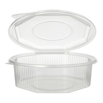 Verpackungsbecher mit Klappdeckeln, PP 8-eckig 1,5 l 5,9 cm x 18 cm x 18 cm transparent