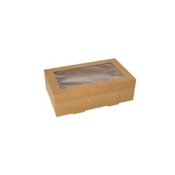 Transport- und Catering-Kartons, Pappe eckig 8 cm x 15,3 cm x 25,5 cm braun