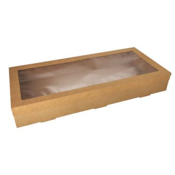 Transport- und Catering-Kartons, Pappe eckig 8 cm x 25,2 cm x 55,8 cm braun