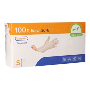 "Medi-Inn PS" Handschuhe, Vinyl gepudert "Light" transparent Größe S