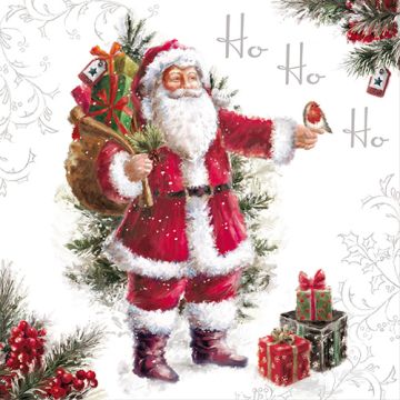 Servietten, 3-lagig 1/4-Falz 33 cm x 33 cm "HoHoHo"