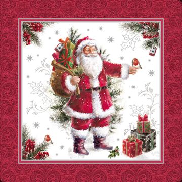 Servietten, 3-lagig 1/4-Falz 40 cm x 40 cm "HoHoHo"