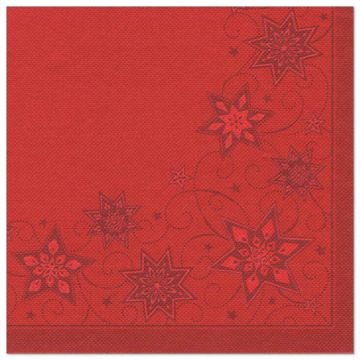 Servietten "ROYAL Collection" 1/4-Falz 40 cm x 40 cm rot "Just Stars"