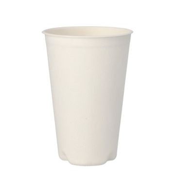 Trinkbecher Zuckerrohr "pure" 0,4 l Ø 9 cm · 13 cm weiss für Heißgetränke