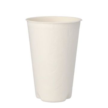 Trinkbecher Zuckerrohr "pure" 0,4 l Ø 9 cm · 13 cm weiss für Heißgetränke