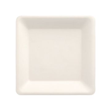 Teller, Zuckerrohr "pure" eckig 15,5 cm x 15,5 cm weiss