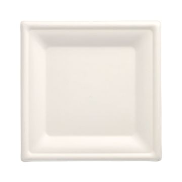 Teller, Zuckerrohr "pure" eckig 20 cm x 20 cm weiss