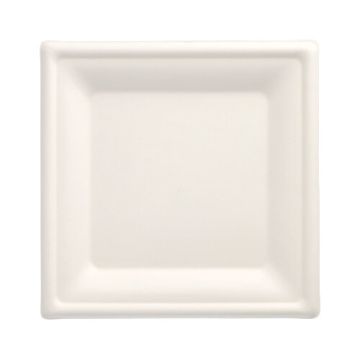 Teller, Zuckerrohr "pure" eckig 20 cm x 20 cm weiss