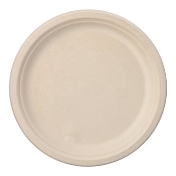 Teller, Zuckerrohr "pure" ungeteilt Ø 26 cm · 2 cm natur