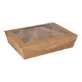 Feinkostboxen, Pappe mit Sichtfenster aus PLA "pure" eckig 1000 ml 15 x 19,5 cm x 4,5 cm braun "100% Fair" - Bild 3 thumbnail