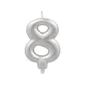Zahlenkerze mit Halter 7 cm silber "8" - Bild 1 thumbnail
